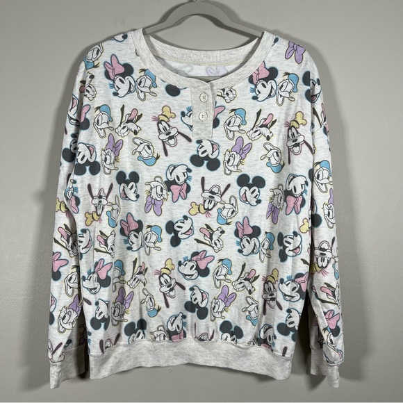 Disney Mickey and Friends Graphic Pajama Sweatshirt Girl’s Size L (12-14) - Picture 1 of 10